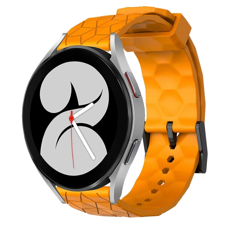For Samsung Galaxy Watch 4 40mm 20mm Football Pattern Solid Color Silicone Watch Band