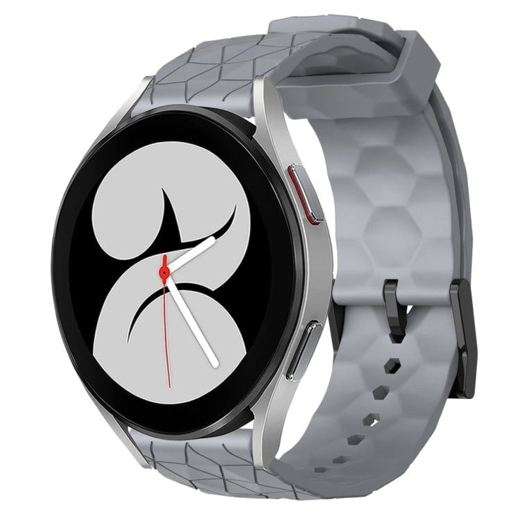For Samsung Galaxy Watch 4 40mm 20mm Football Pattern Solid Color Silicone Watch Band