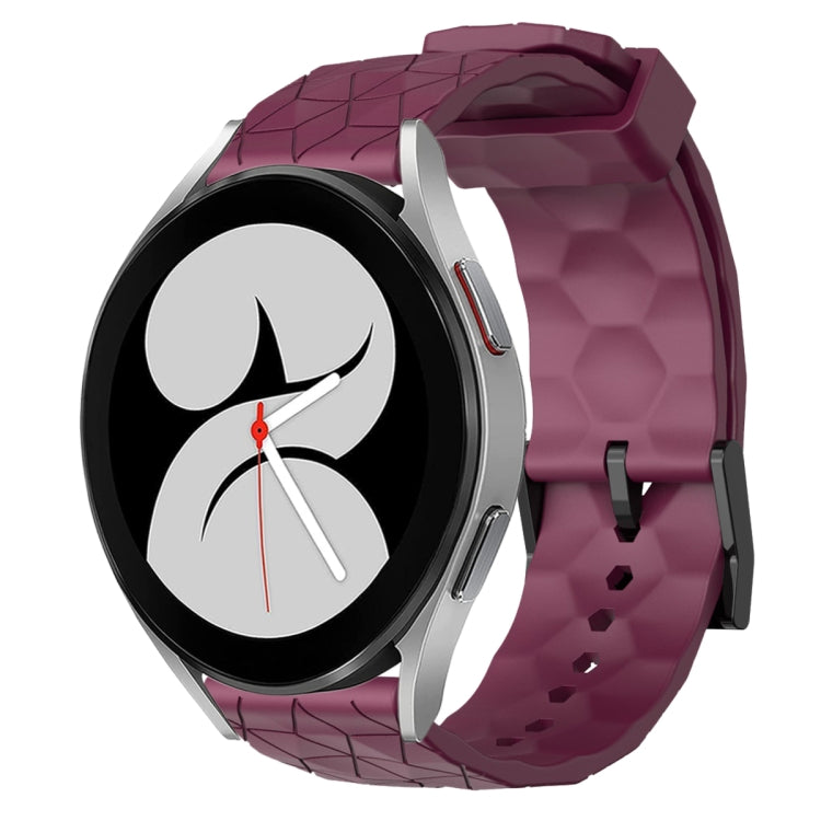 For Samsung Galaxy Watch 4 40mm 20mm Football Pattern Solid Color Silicone Watch Band