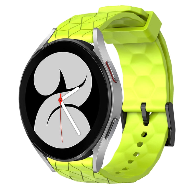 For Samsung Galaxy Watch 4 40mm 20mm Football Pattern Solid Color Silicone Watch Band