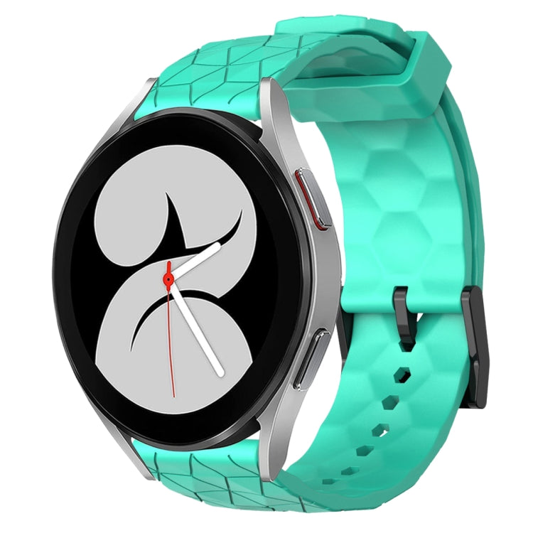 For Samsung Galaxy Watch 4 40mm 20mm Football Pattern Solid Color Silicone Watch Band