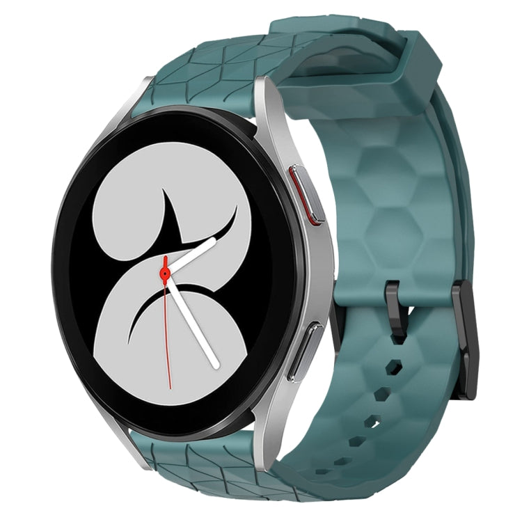 For Samsung Galaxy Watch 4 40mm 20mm Football Pattern Solid Color Silicone Watch Band
