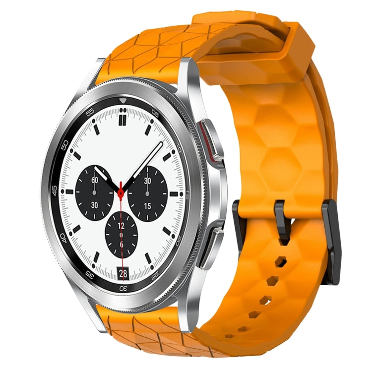 For Samsung  Galaxy Watch 4 Classic 42mm 20mm Football Pattern Solid Color Silicone Watch Band