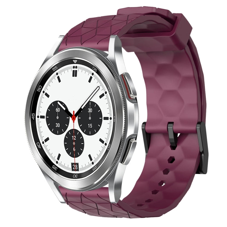 For Samsung  Galaxy Watch 4 Classic 42mm 20mm Football Pattern Solid Color Silicone Watch Band