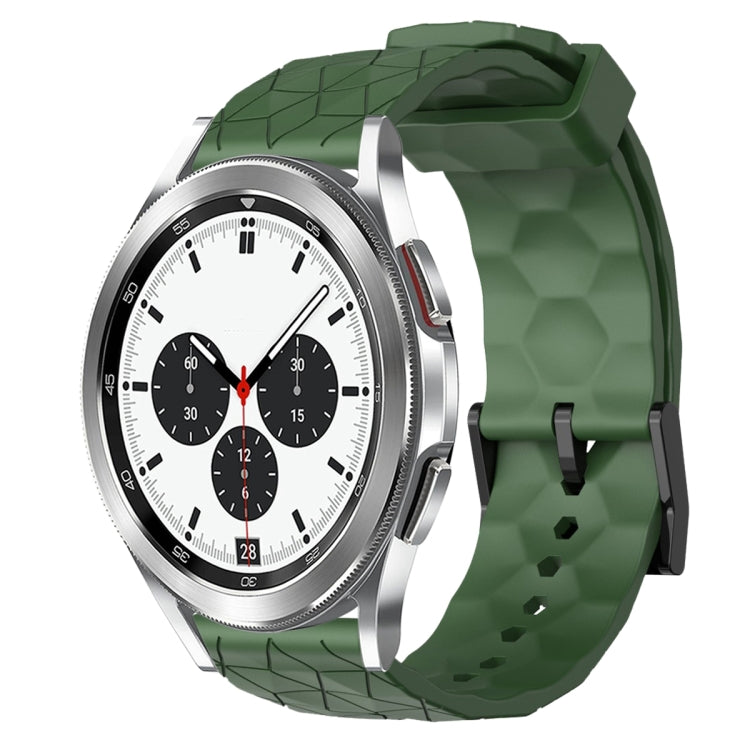 For Samsung  Galaxy Watch 4 Classic 42mm 20mm Football Pattern Solid Color Silicone Watch Band