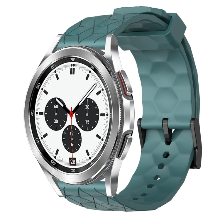 For Samsung  Galaxy Watch 4 Classic 42mm 20mm Football Pattern Solid Color Silicone Watch Band