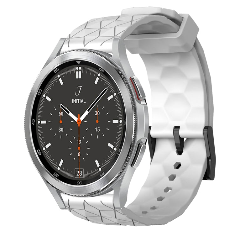 For Samsung  Galaxy Watch 4 Classic 46mm 20mm Football Pattern Solid Color Silicone Watch Band