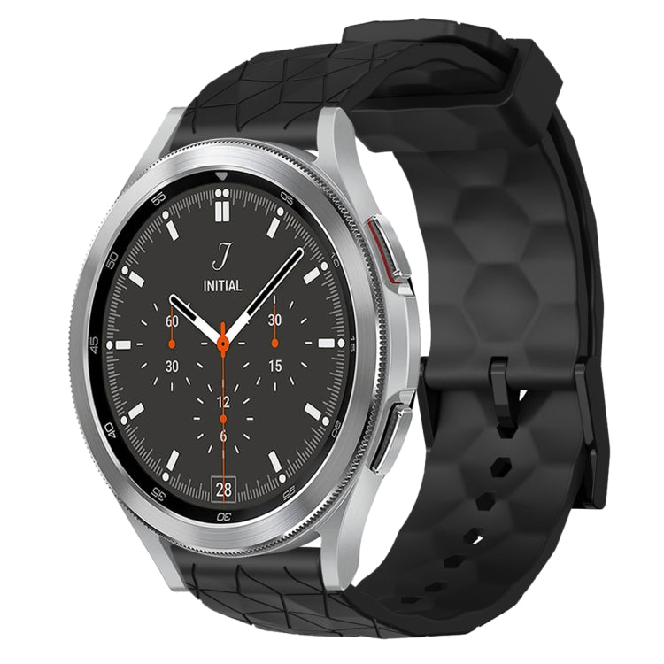 For Samsung  Galaxy Watch 4 Classic 46mm 20mm Football Pattern Solid Color Silicone Watch Band