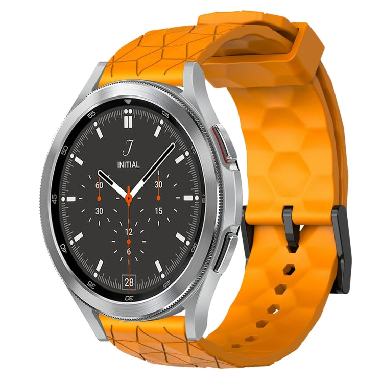 For Samsung  Galaxy Watch 4 Classic 46mm 20mm Football Pattern Solid Color Silicone Watch Band