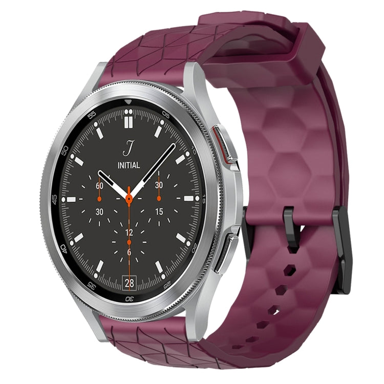 For Samsung  Galaxy Watch 4 Classic 46mm 20mm Football Pattern Solid Color Silicone Watch Band