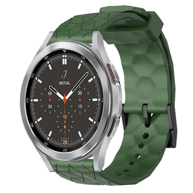 For Samsung  Galaxy Watch 4 Classic 46mm 20mm Football Pattern Solid Color Silicone Watch Band