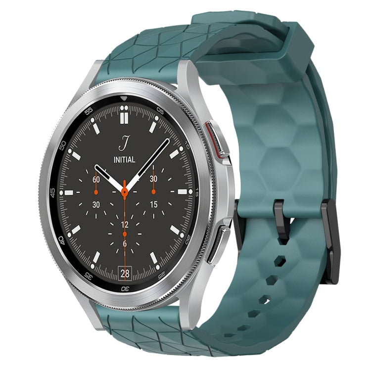 For Samsung  Galaxy Watch 4 Classic 46mm 20mm Football Pattern Solid Color Silicone Watch Band