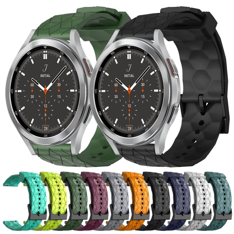 For Samsung  Galaxy Watch 4 Classic 46mm 20mm Football Pattern Solid Color Silicone Watch Band