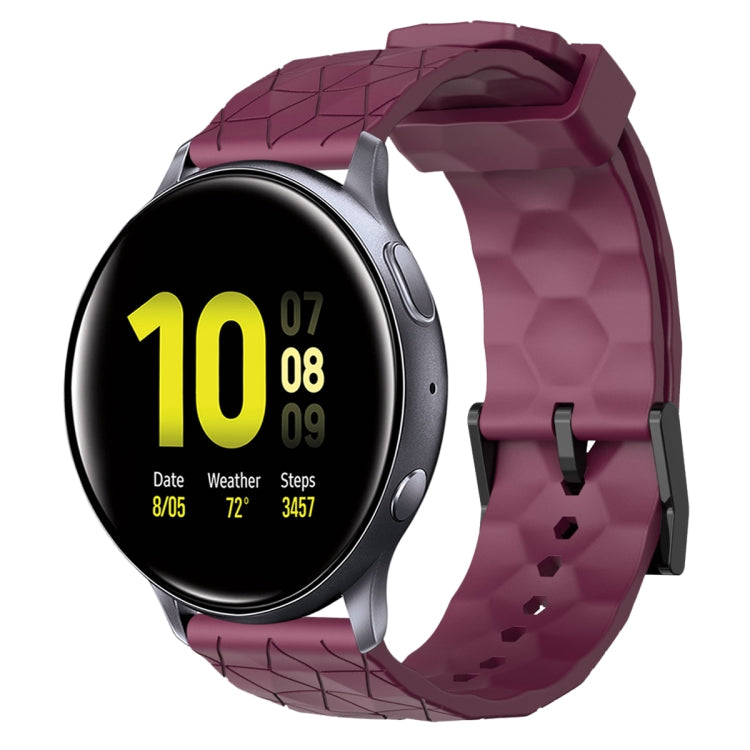 For Samsung Galaxy Watch Active 2 40mm 20mm Football Pattern Solid Color Silicone Watch Band