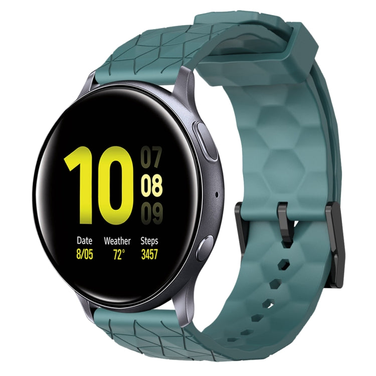 For Samsung Galaxy Watch Active 2 40mm 20mm Football Pattern Solid Color Silicone Watch Band