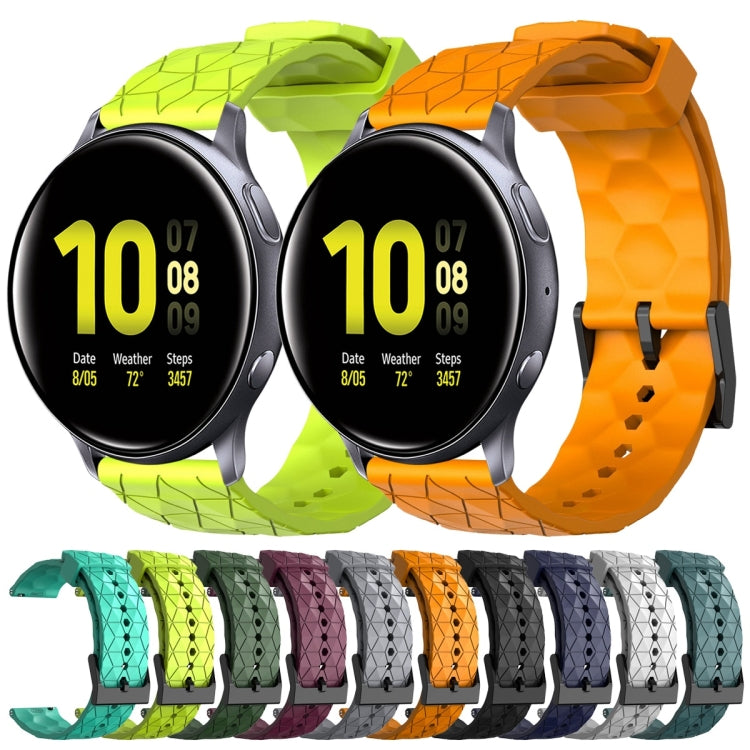 For Samsung Galaxy Watch Active 2 40mm 20mm Football Pattern Solid Color Silicone Watch Band