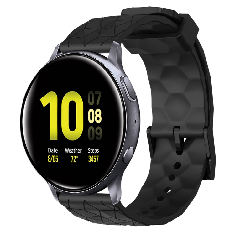 For Samsung Galaxy Watch Active 2 44mm 20mm Football Pattern Solid Color Silicone Watch Band