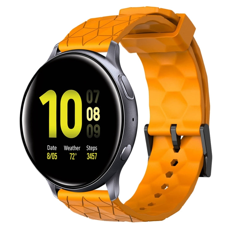 For Samsung Galaxy Watch Active 2 44mm 20mm Football Pattern Solid Color Silicone Watch Band