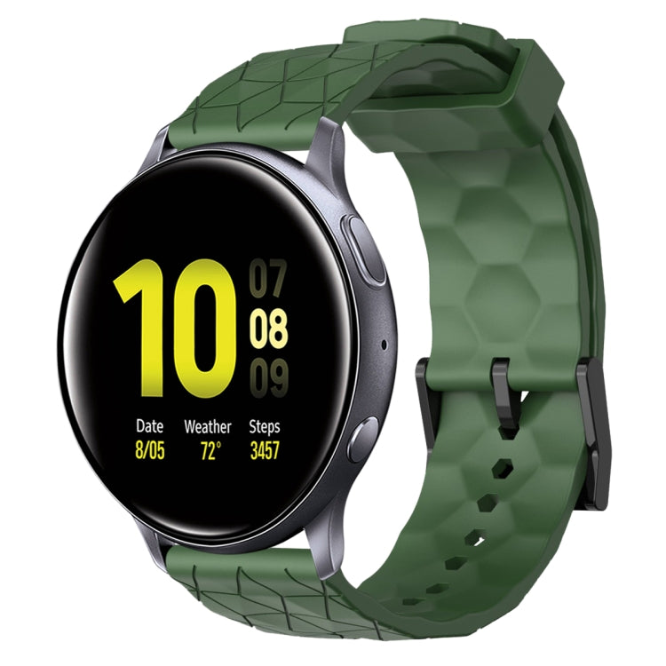 For Samsung Galaxy Watch Active 2 44mm 20mm Football Pattern Solid Color Silicone Watch Band
