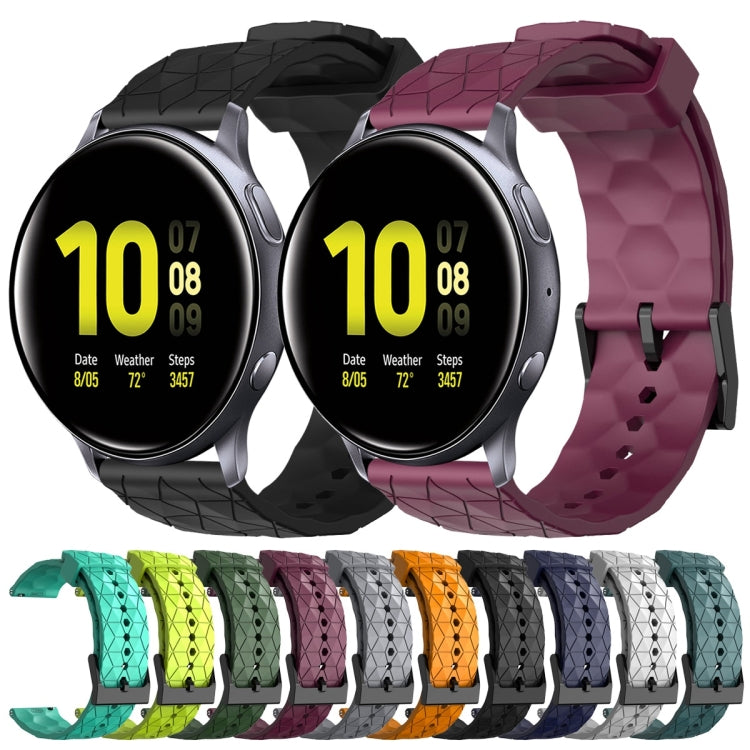 For Samsung Galaxy Watch Active 2 44mm 20mm Football Pattern Solid Color Silicone Watch Band