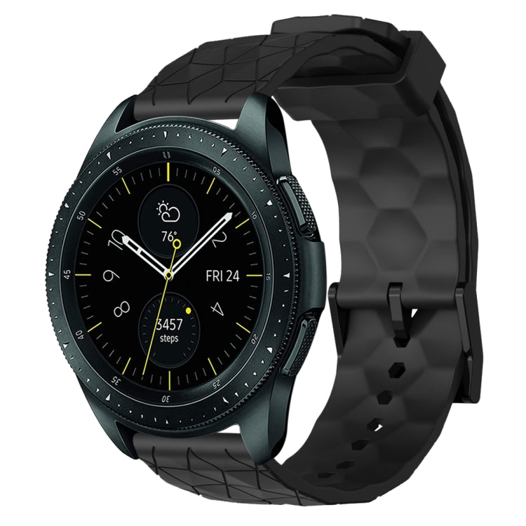For Samsung Galaxy Watch 42mm 20mm Football Pattern Solid Color Silicone Watch Band