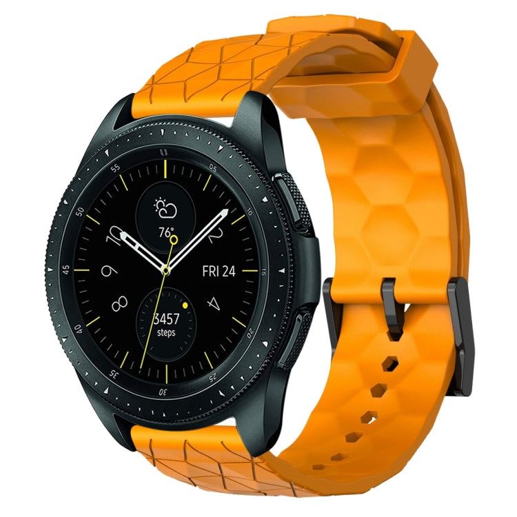 For Samsung Galaxy Watch 42mm 20mm Football Pattern Solid Color Silicone Watch Band