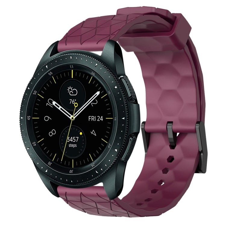 For Samsung Galaxy Watch 42mm 20mm Football Pattern Solid Color Silicone Watch Band