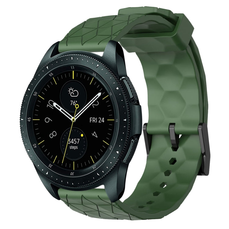 For Samsung Galaxy Watch 42mm 20mm Football Pattern Solid Color Silicone Watch Band
