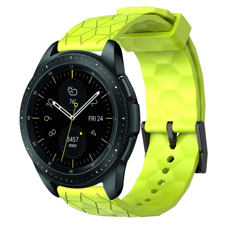 For Samsung Galaxy Watch 42mm 20mm Football Pattern Solid Color Silicone Watch Band