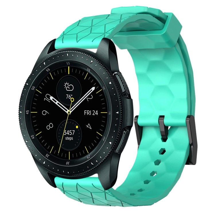 For Samsung Galaxy Watch 42mm 20mm Football Pattern Solid Color Silicone Watch Band