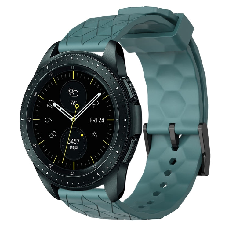For Samsung Galaxy Watch 42mm 20mm Football Pattern Solid Color Silicone Watch Band