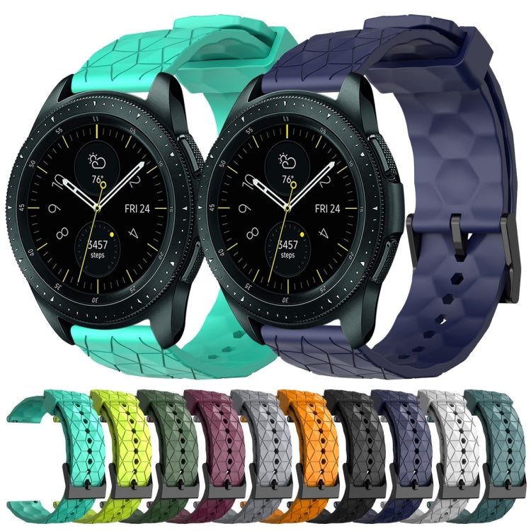 For Samsung Galaxy Watch 42mm 20mm Football Pattern Solid Color Silicone Watch Band