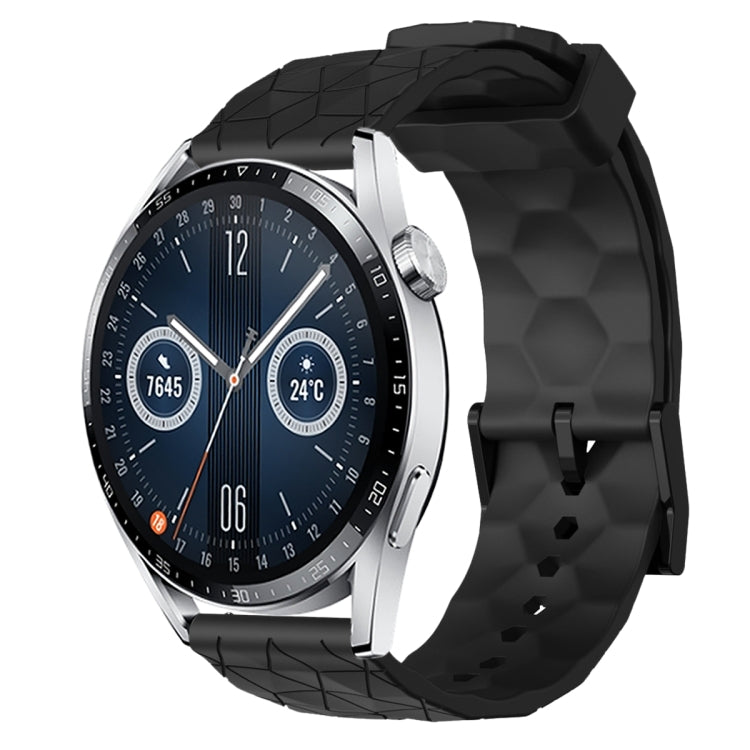 For Huawei Watch GT3 42mm 20mm Football Pattern Solid Color Silicone Watch Band