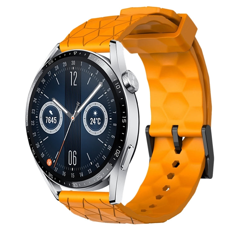 For Huawei Watch GT3 42mm 20mm Football Pattern Solid Color Silicone Watch Band