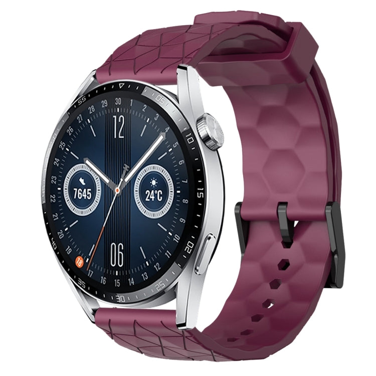 For Huawei Watch GT3 42mm 20mm Football Pattern Solid Color Silicone Watch Band