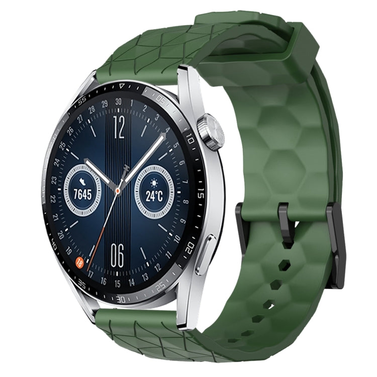 For Huawei Watch GT3 42mm 20mm Football Pattern Solid Color Silicone Watch Band