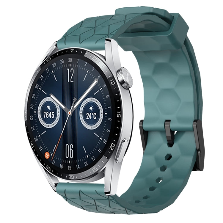 For Huawei Watch GT3 42mm 20mm Football Pattern Solid Color Silicone Watch Band