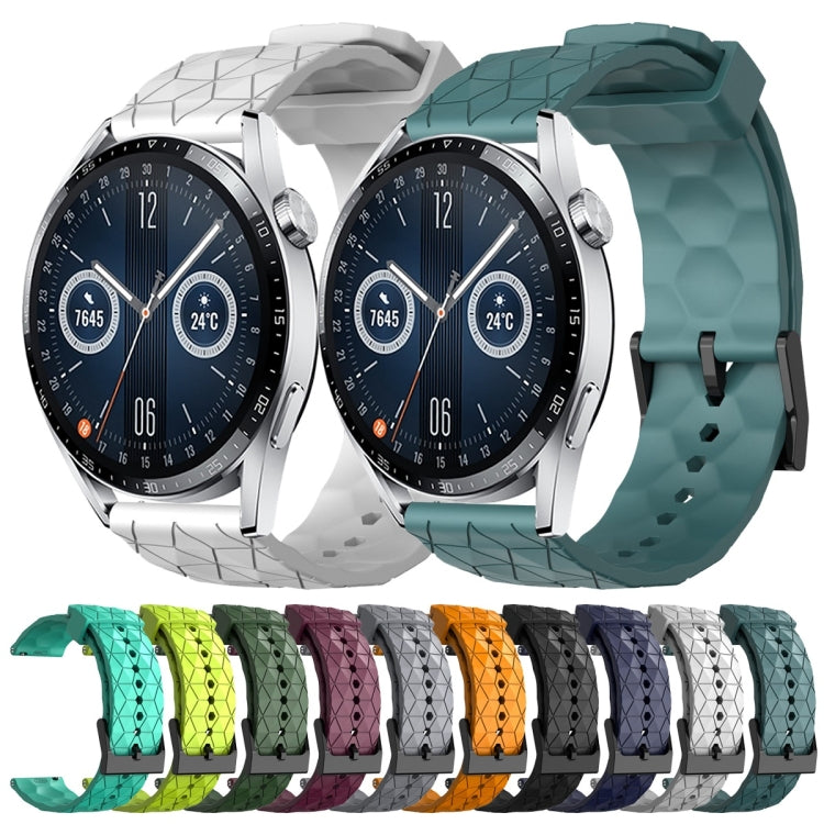 For Huawei Watch GT3 42mm 20mm Football Pattern Solid Color Silicone Watch Band