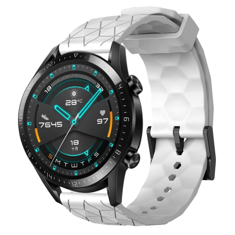 For Huawei Watch GT2 42mm 20mm Football Pattern Solid Color Silicone Watch Band