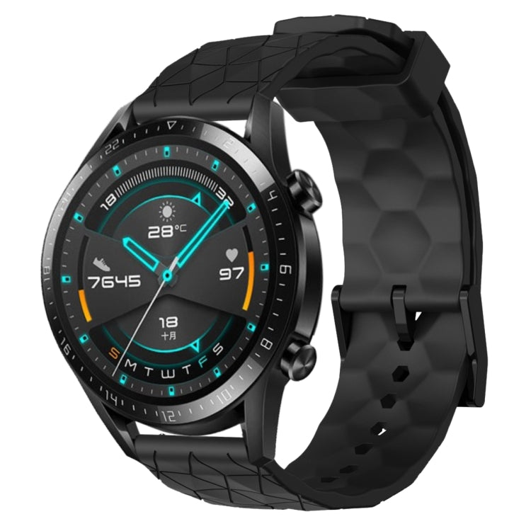 For Huawei Watch GT2 42mm 20mm Football Pattern Solid Color Silicone Watch Band