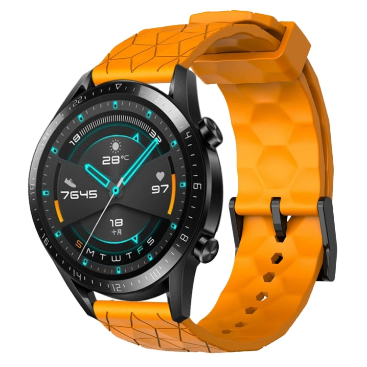 For Huawei Watch GT2 42mm 20mm Football Pattern Solid Color Silicone Watch Band