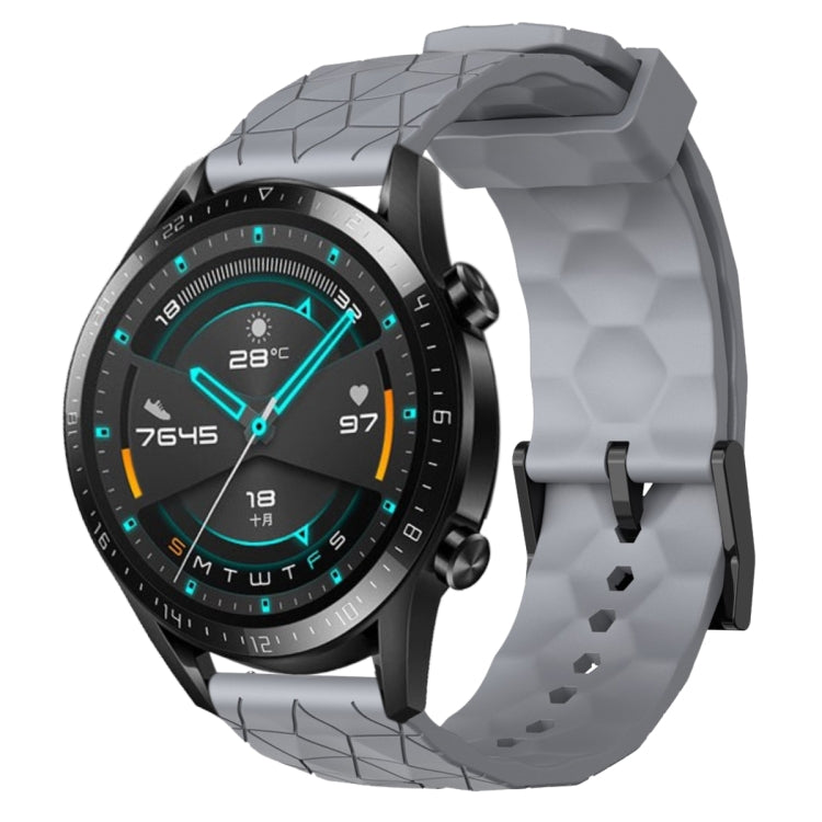 For Huawei Watch GT2 42mm 20mm Football Pattern Solid Color Silicone Watch Band