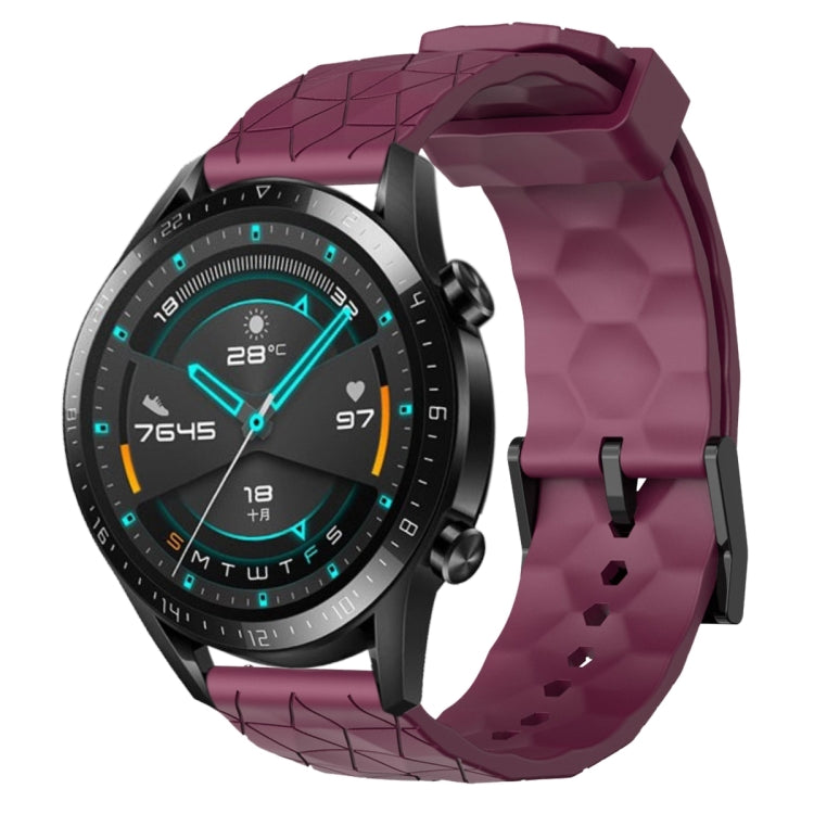 For Huawei Watch GT2 42mm 20mm Football Pattern Solid Color Silicone Watch Band