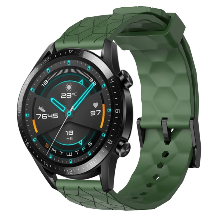 For Huawei Watch GT2 42mm 20mm Football Pattern Solid Color Silicone Watch Band