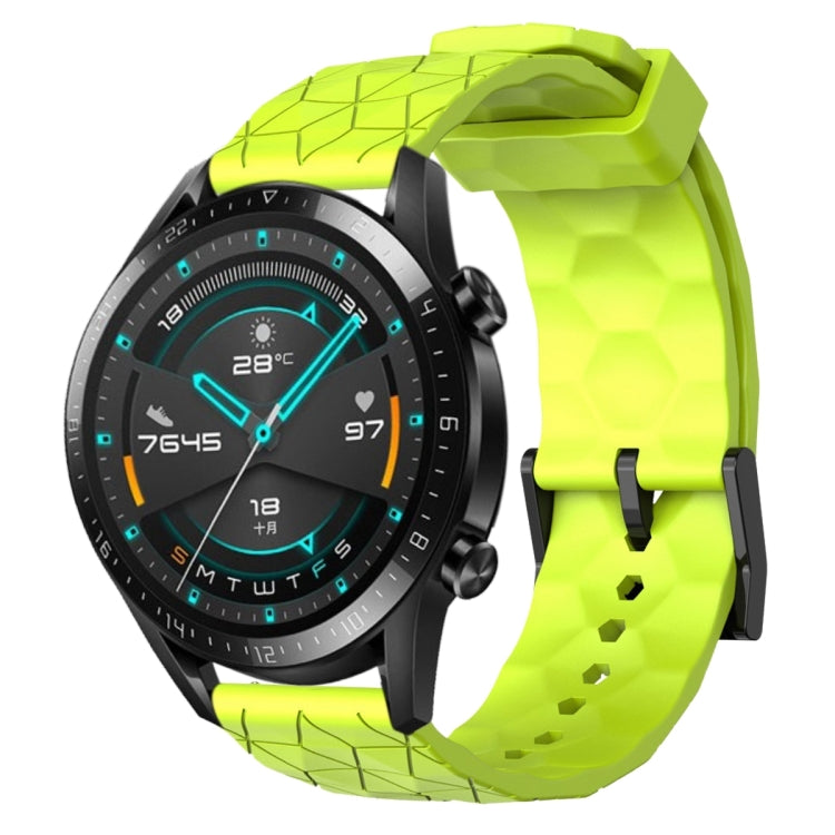 For Huawei Watch GT2 42mm 20mm Football Pattern Solid Color Silicone Watch Band