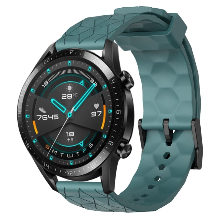 For Huawei Watch GT2 42mm 20mm Football Pattern Solid Color Silicone Watch Band