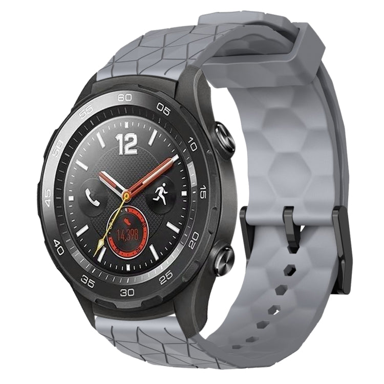 For Huawei Watch 2 20mm Football Pattern Solid Color Silicone Watch Band