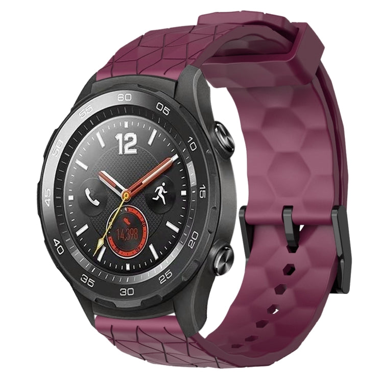 For Huawei Watch 2 20mm Football Pattern Solid Color Silicone Watch Band