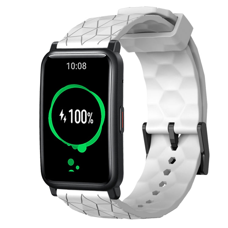 For Honor Watch ES 20mm Football Pattern Solid Color Silicone Watch Band