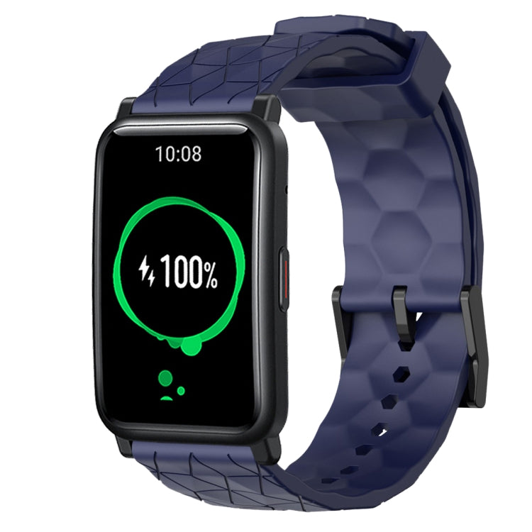 For Honor Watch ES 20mm Football Pattern Solid Color Silicone Watch Band